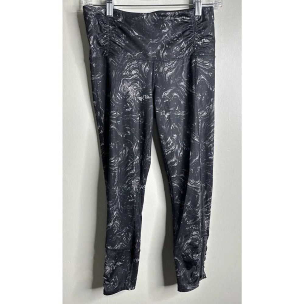 Lululemon Speed Tight II Full‎ Luxtreme Pockets Ruched Leggings Black Swirl Sz 6